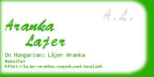 aranka lajer business card