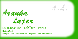 aranka lajer business card